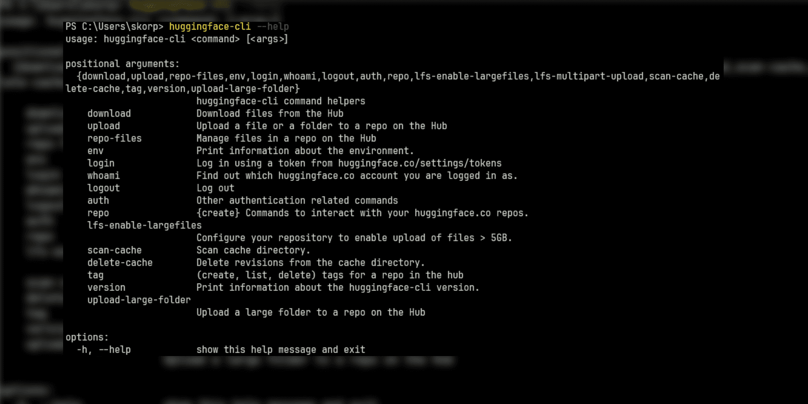 Install huggingface cli on Windows 11